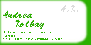 andrea kolbay business card